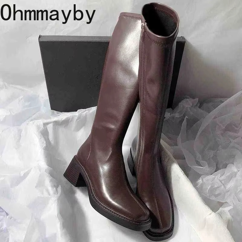 Vintage Fashion Heels - Винтажные женские сапоги до колена на