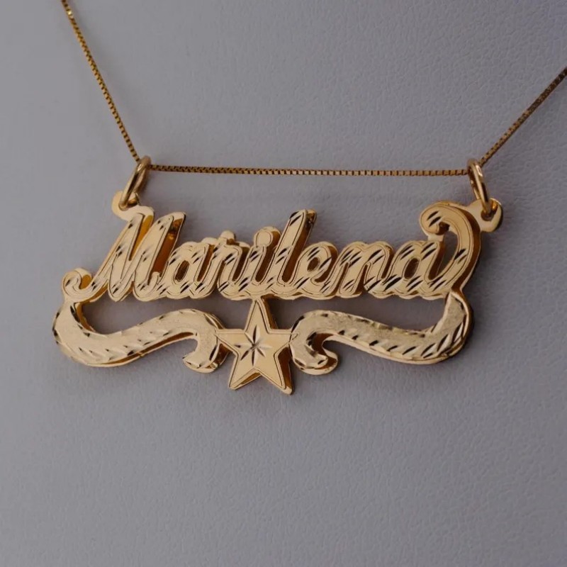 Vintage Fashion Names - Двухслойное ожерелье с индивидуальным именем, индивидуальное