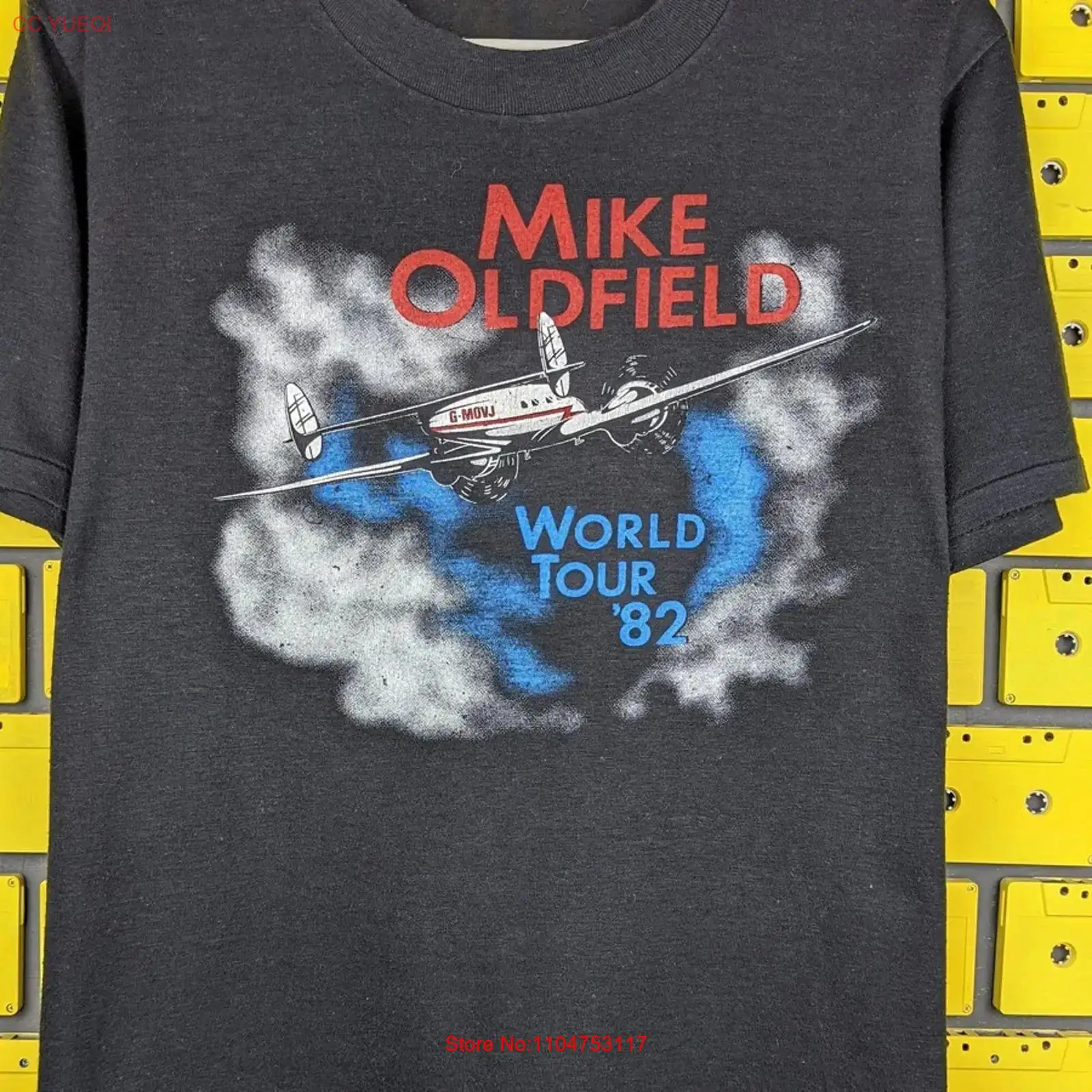 Vintage Fashion World - Черная футболка Mike Oldfield WORLD TOUR,