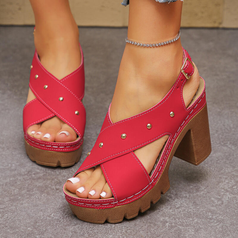 Vintage Fashion Heels - Винтажные сандалии-гладиаторы на очень высоком каблуке